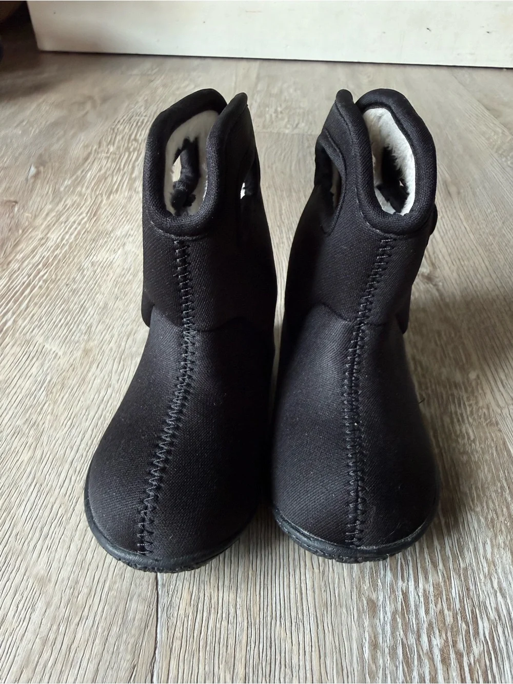 Bogs Baby Black Fleece-Lined Ankle Boots